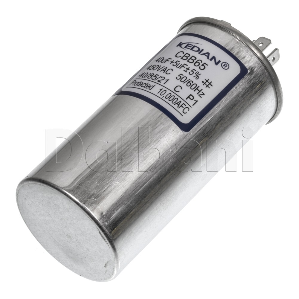 New 40+5UF Round Dual Run AC Capacitor 40+5MFD 450V CBB65 40/85/21 50X150mm