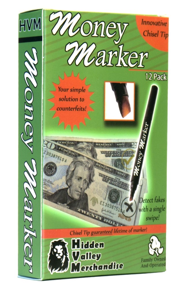 Counterfeit Detection Pens 12 Pack Upgraded Chisel Tip Universal Currency Use