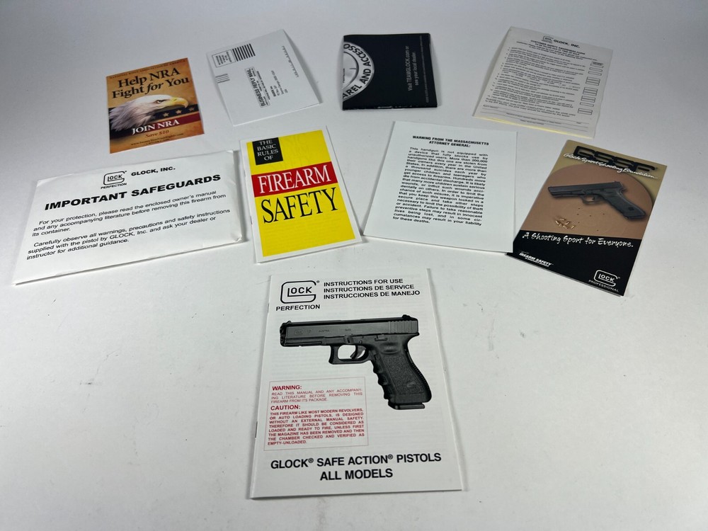 Glock Pistol Owner’s Manual - Factory Docs Set - New