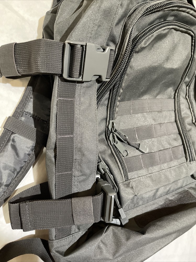 wolfTactix 39-64L Expandable Tactical Backpack Dark Gray Multi Compartments NEW
