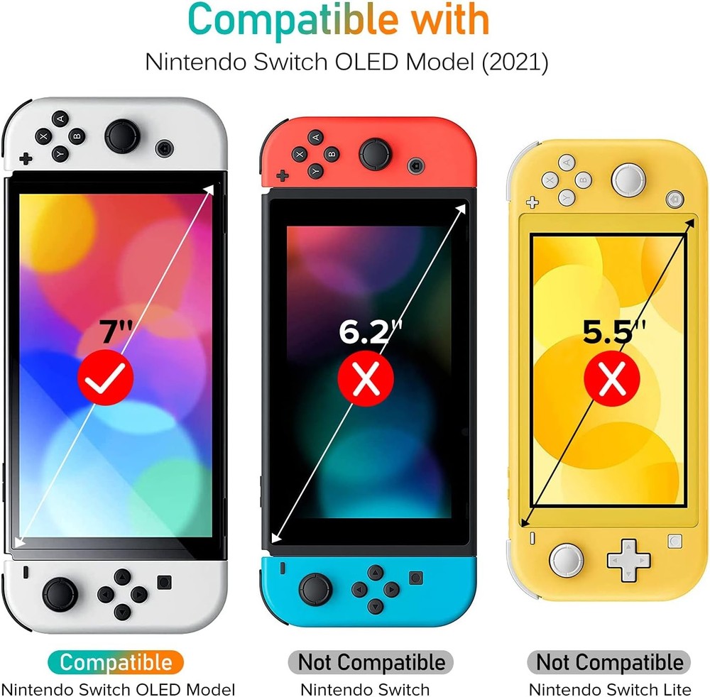 ivoler 4-Pack Tempered Glass Screen Protector Designed for Nintendo Switch OLED