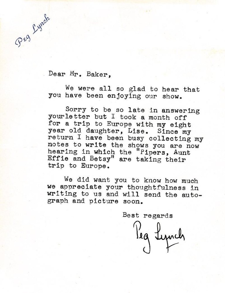 Peg Lynch- TSL