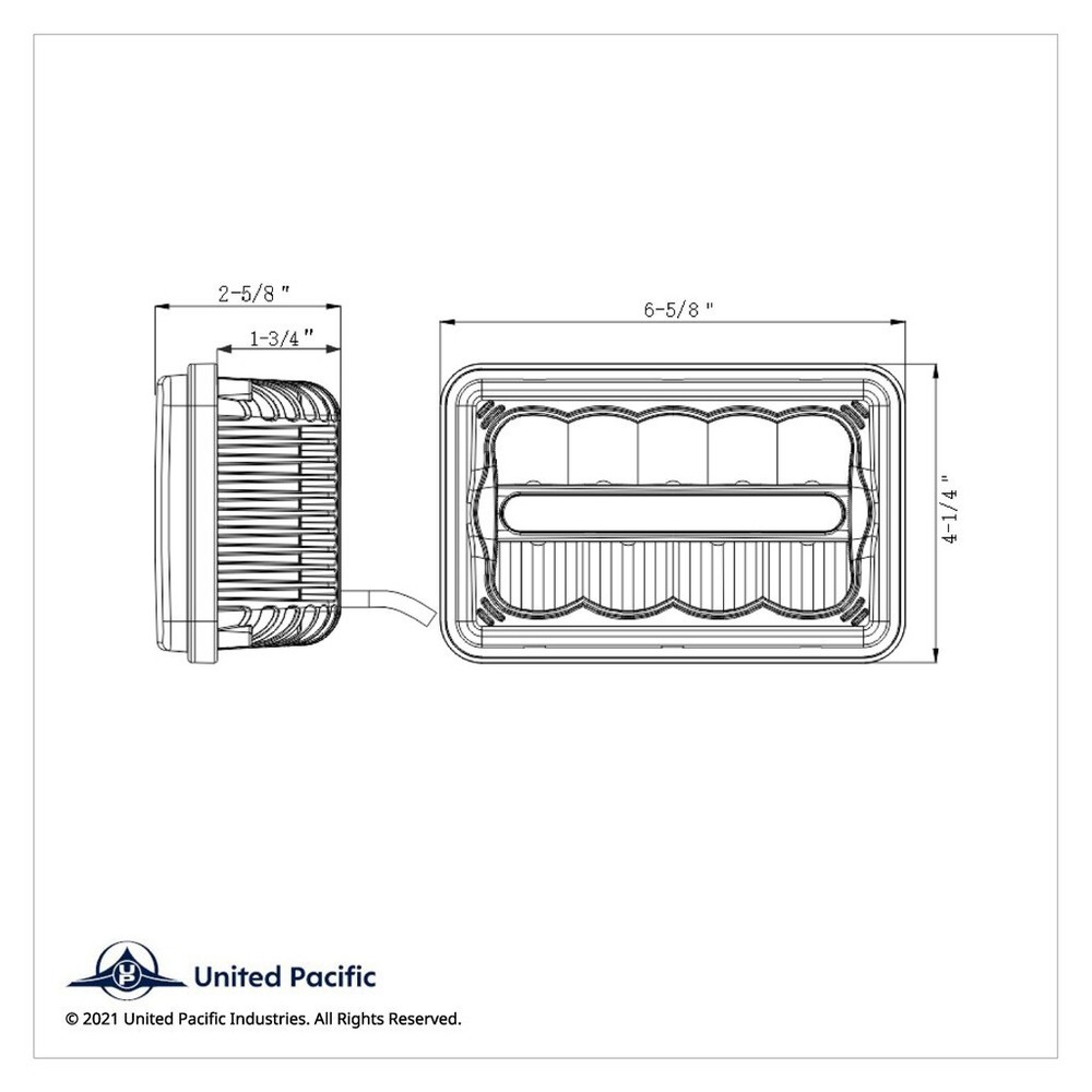 ULTRALIT 4"x6" High Power LED Rectangular Headlight w/ White Position Light Bar