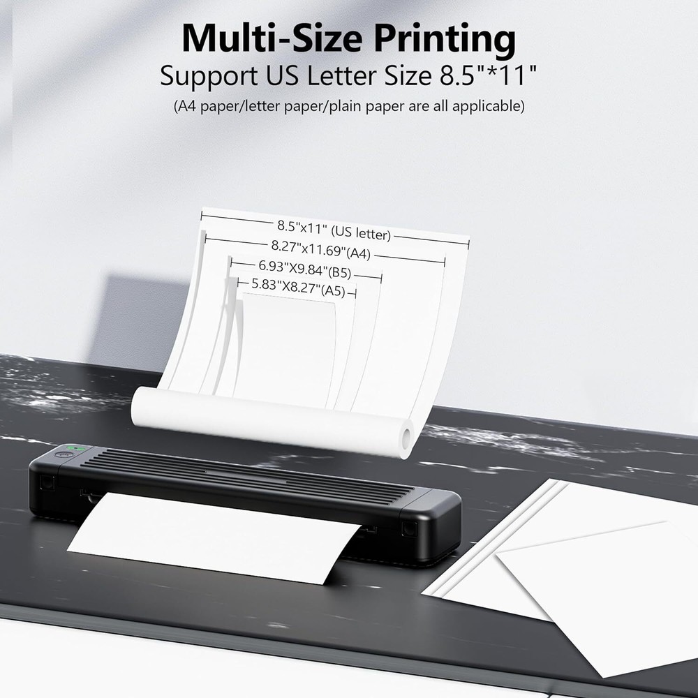 Phomemo P831 Portable Printer Wireless Bluetooth Small Printer A4 for Travel