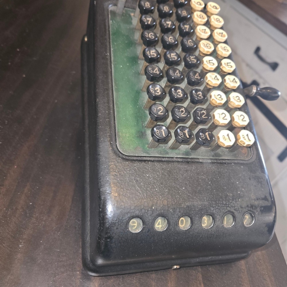 Antique Burroughs Adding Machine Hand Crank Calculator Cast Iron USA c1910s