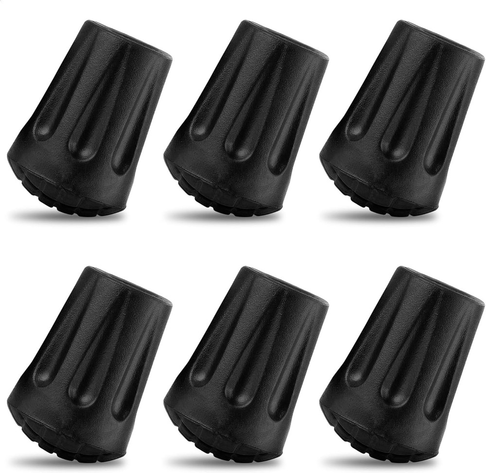 6 Pcs Rubber Tips for Hiking Poles – Rubber Cane Tips Replacement, Durable Lon