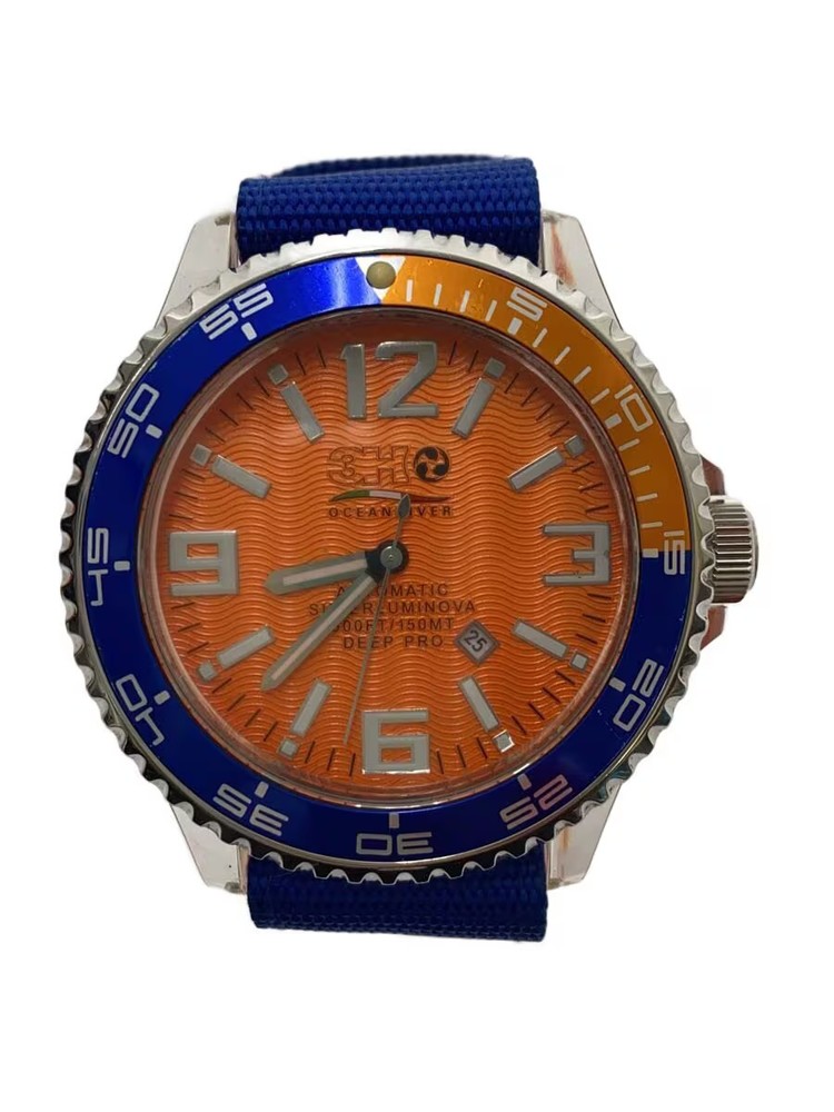 Automatic Watch Analog Nylon ORN BLU