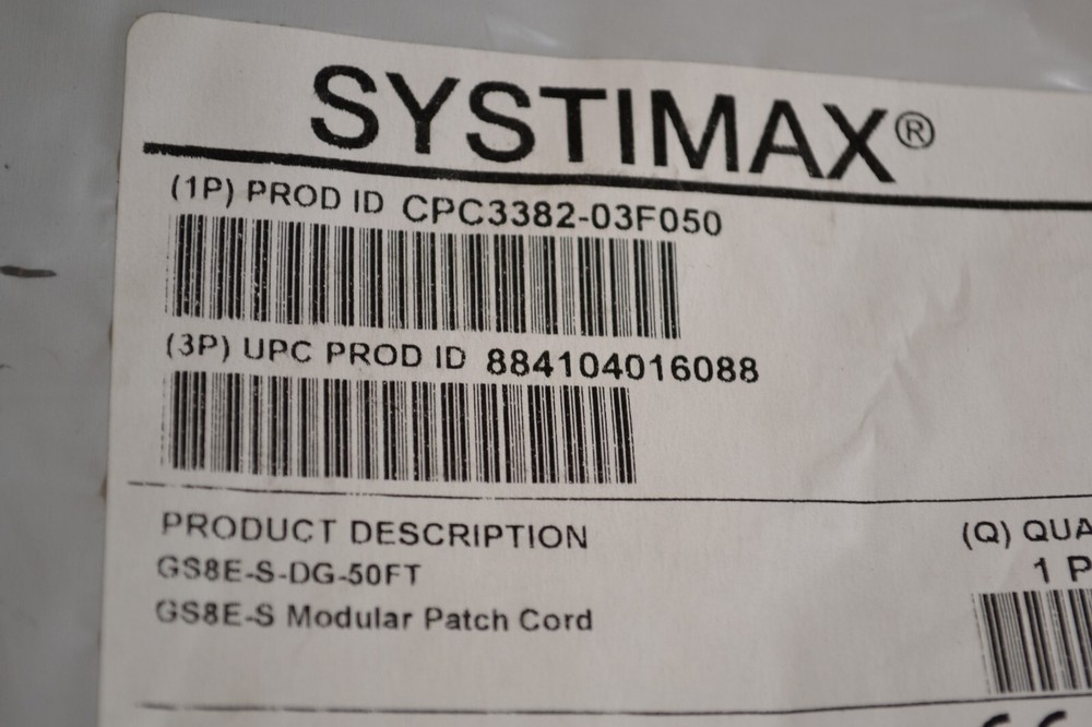 CommScope Systimax Solutions Modular Patch Cord GS8E-S-DG-50FT