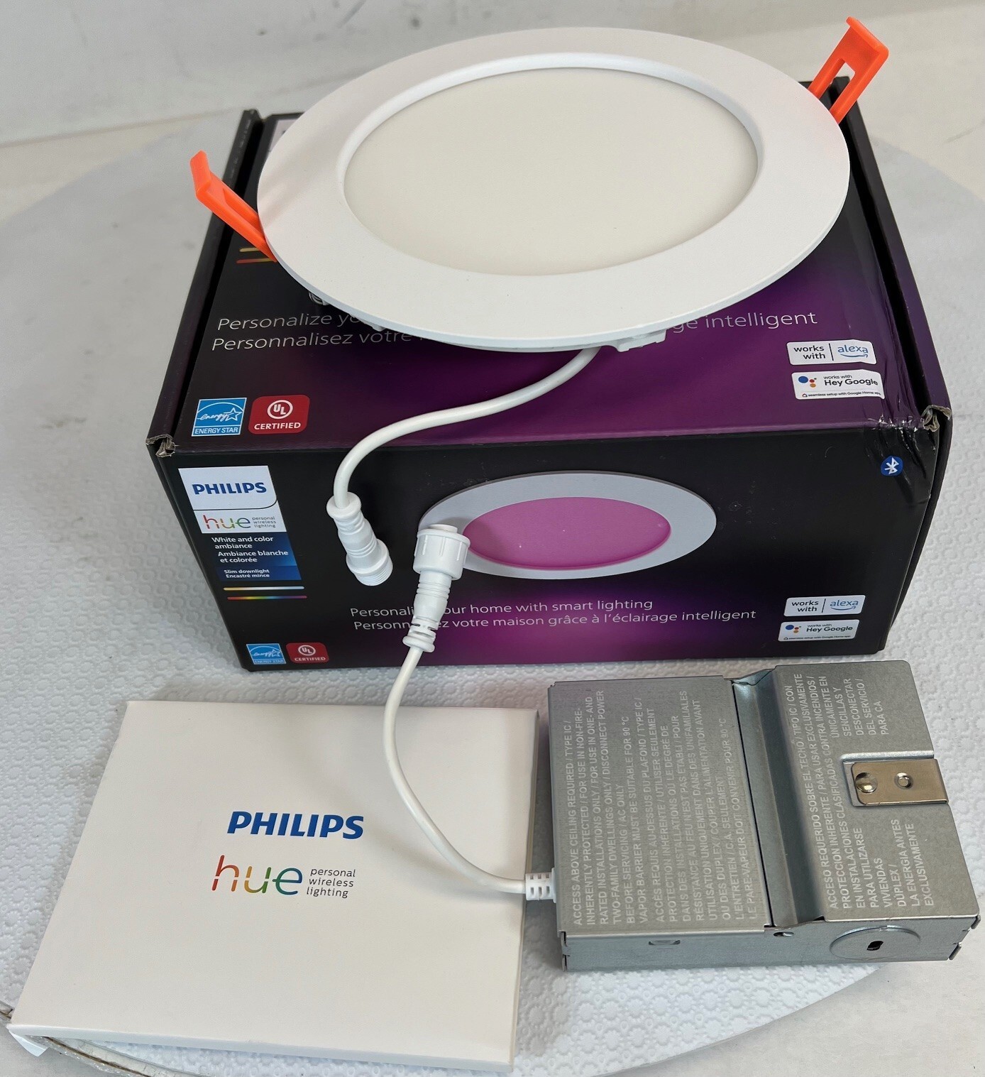 Philips Hue 579573 White & Color Ambiance 6" Slim Downlight LED Smart Light