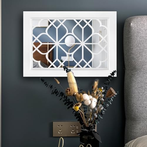 Set of 2 Rectangular Wall Mirror,Gorgeous Rustic 11x15 inch - 2 PCS White