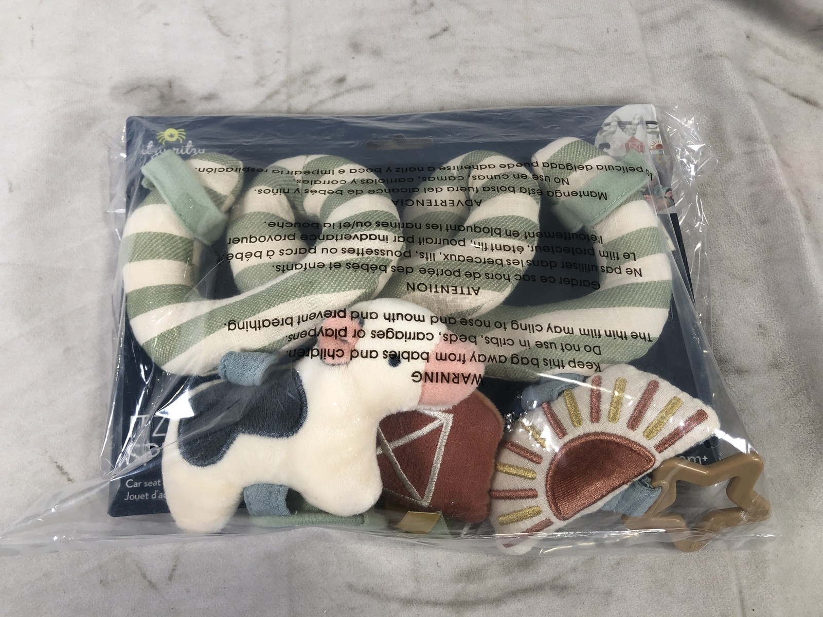 Itzy Ritzy Itzy Bitzy Spiral Farm Baby Toy Mirror Ribbons, Farm