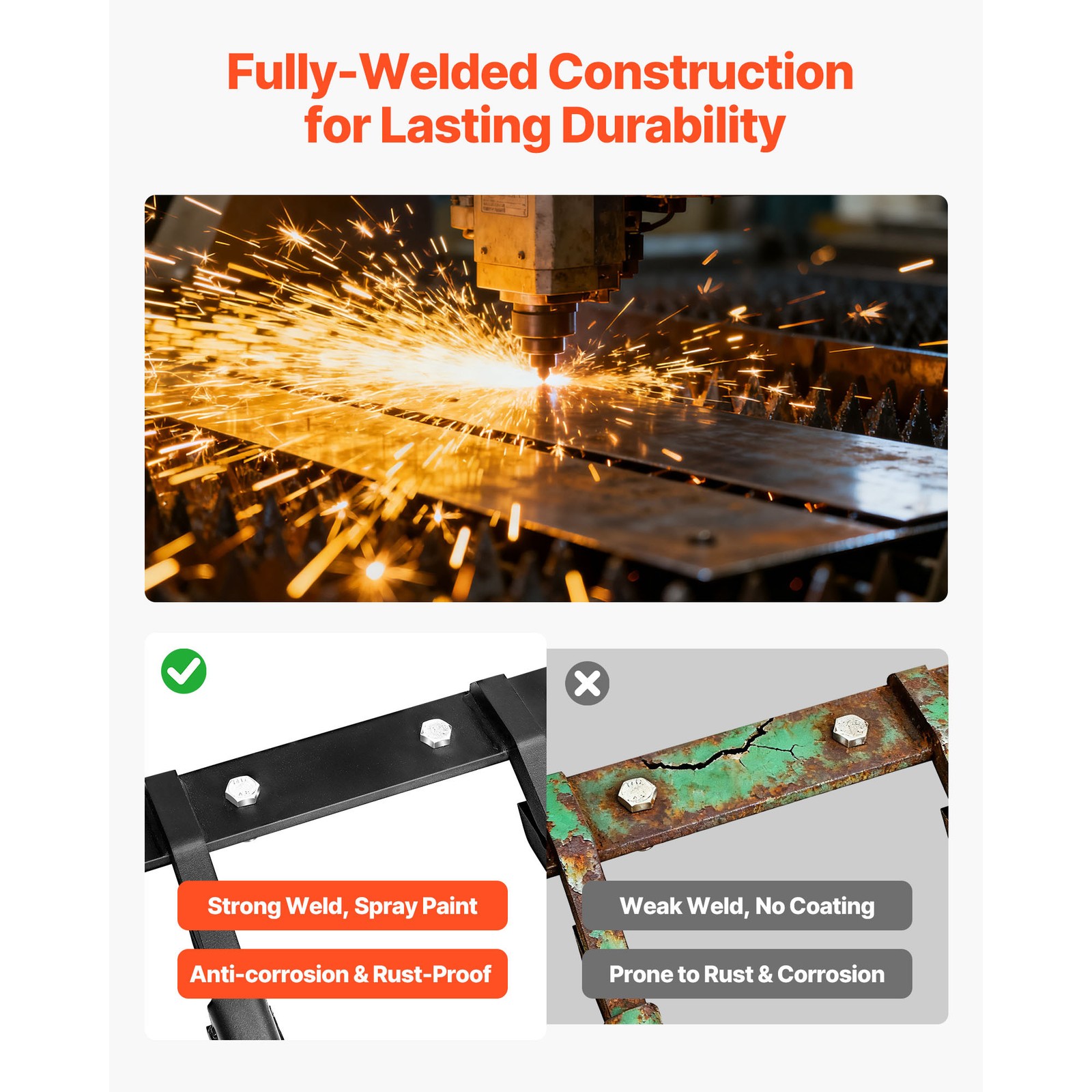 Uimoso Bucket Tooth Bar 46" Tractor Bucket 5 Teeth Bar 4560 lbs Load Capacity