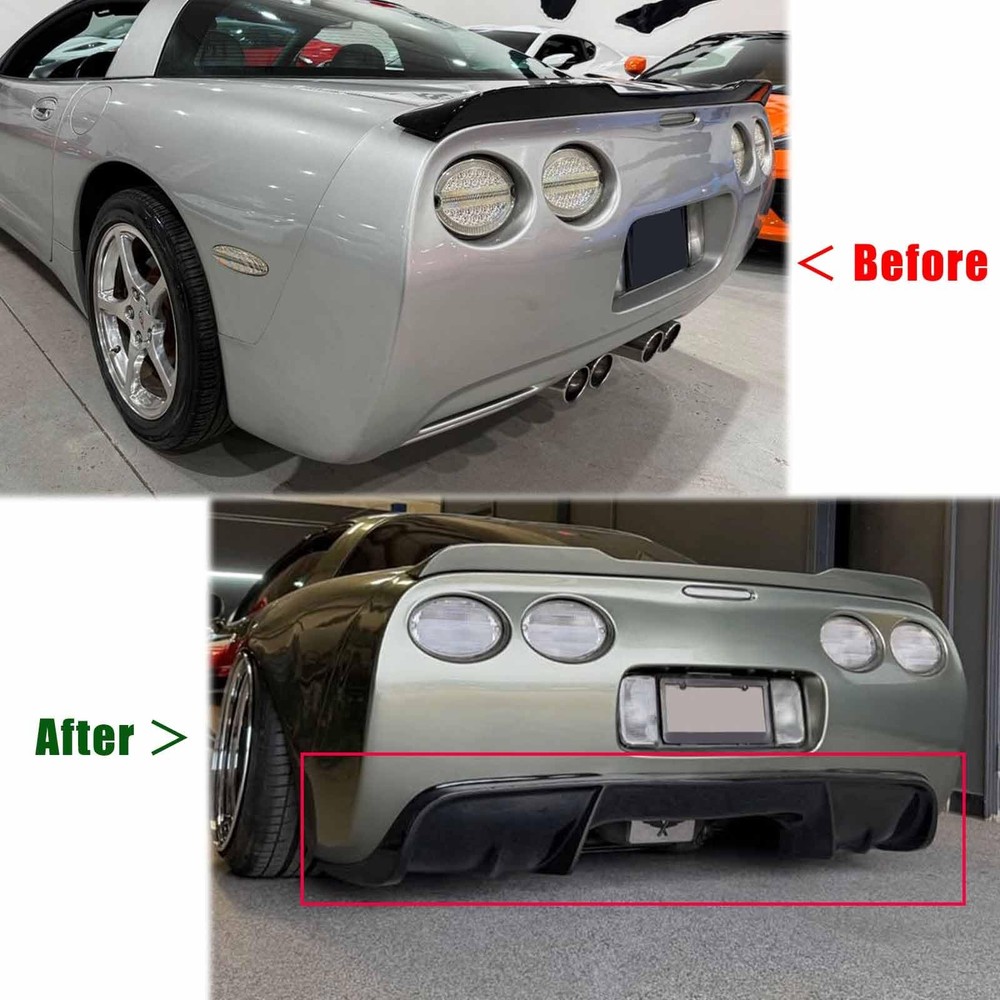 Rear Bumper Diffuser Chevy Corvette C5 1997-2004 Matte Black