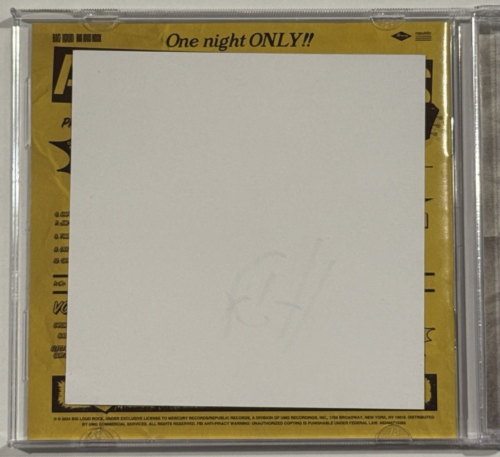Hardy Autographed Quit!! CD Insert Art Card Signed Edition CD