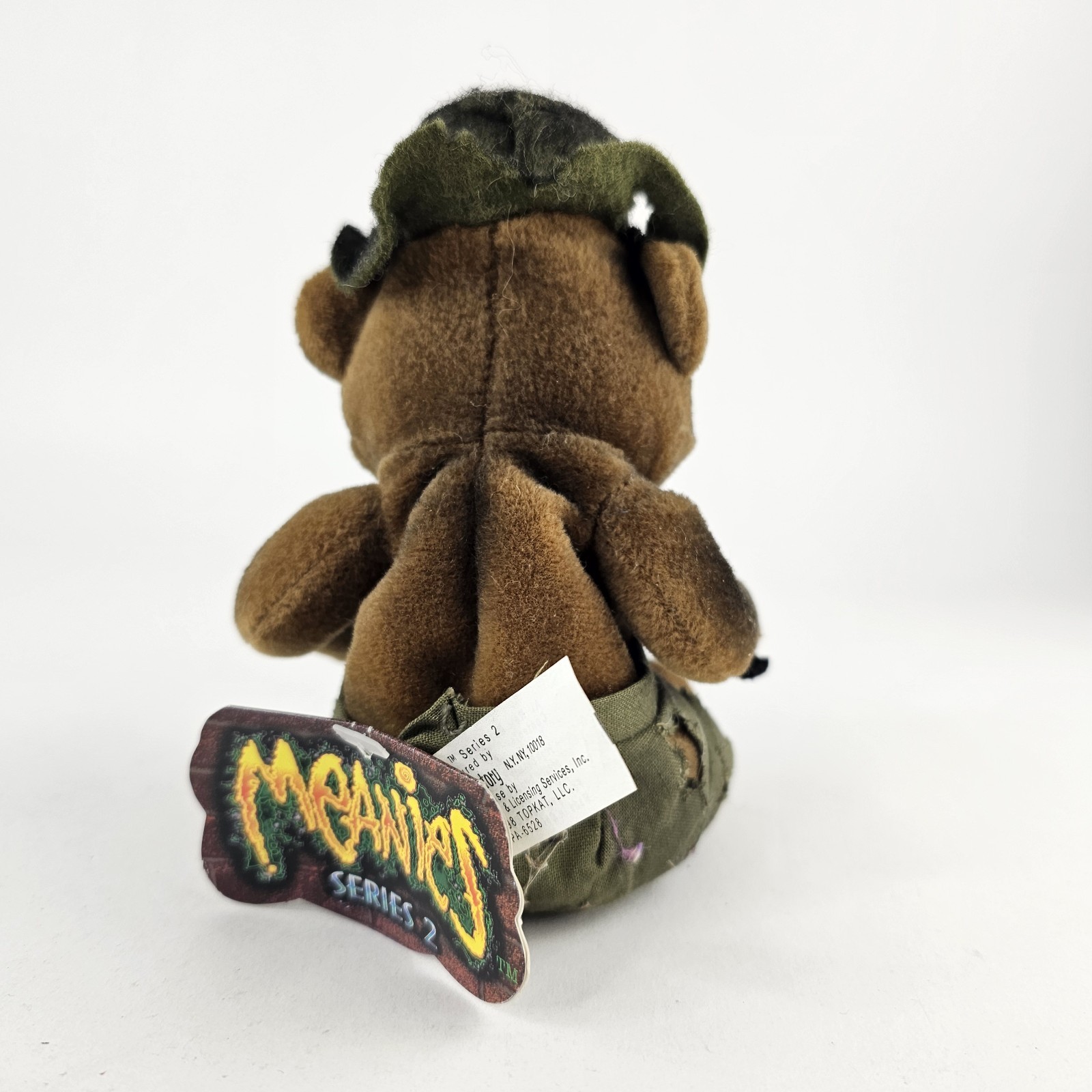 Vintage 1998 Meanies Series 2 Burny The Bear Burnt Fire Plush W/ Tag