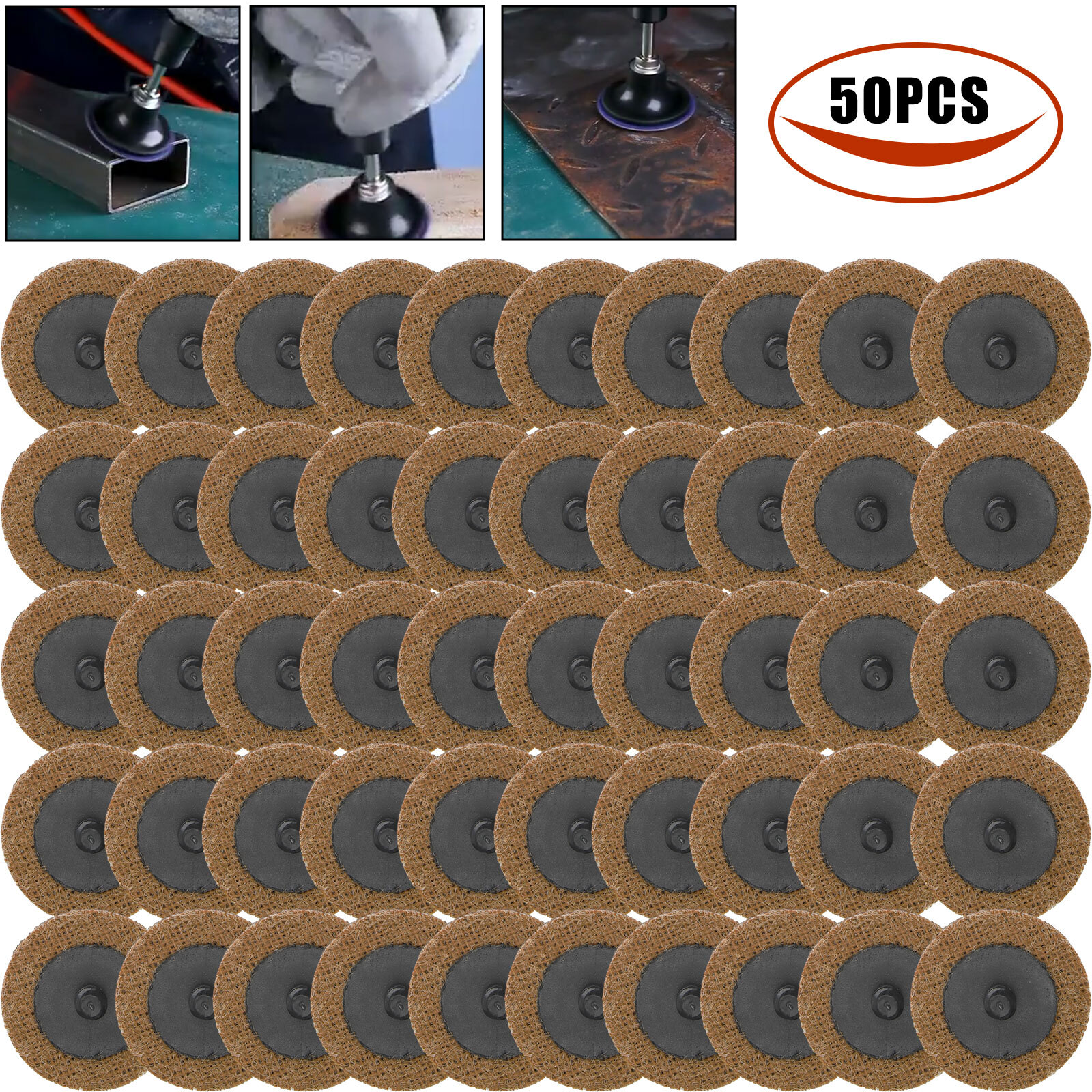 50PCS 2 inch Coarse Surface Conditioning Roll Lock Sanding Discs for Die Grinder