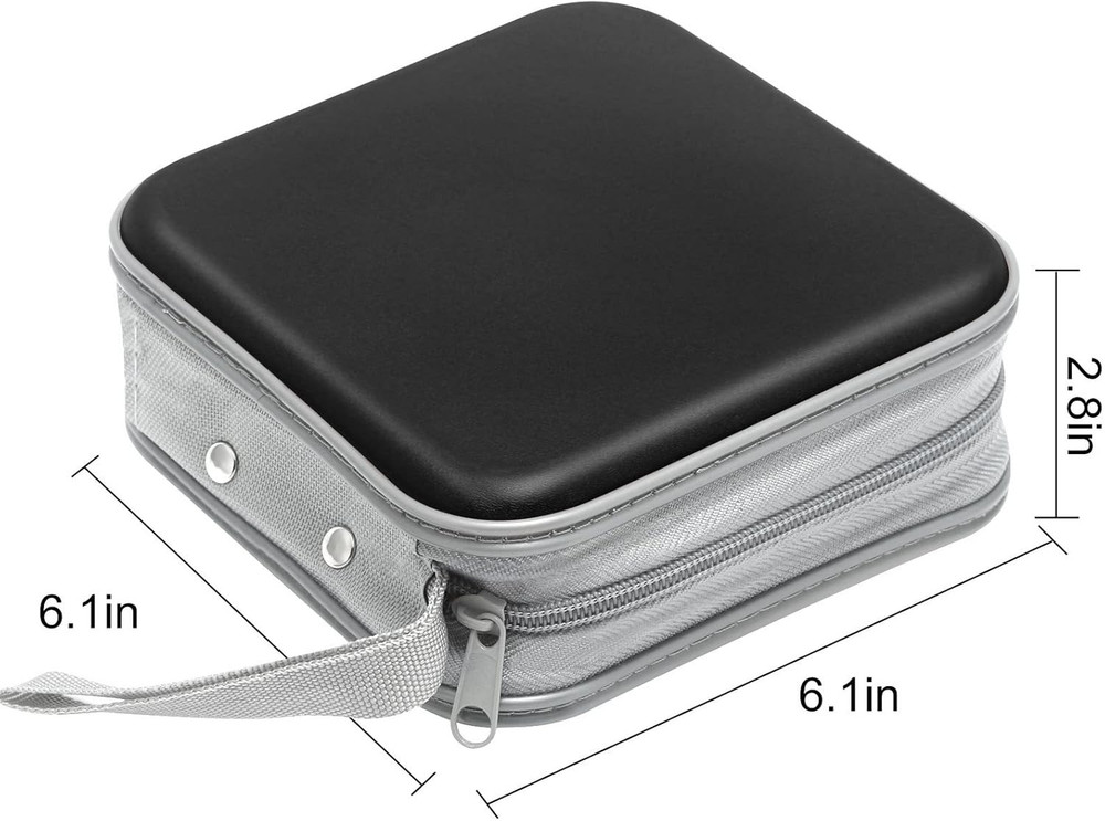 CD Case, 40 Capacity CD/DVD Case Holders Wallet Hard Plastic DVD Disc Cases Stor