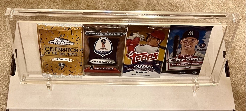 Clear Acrylic Rack Pack Holder Display w/ Stand - 18mm Thick - Magnetic Closure.