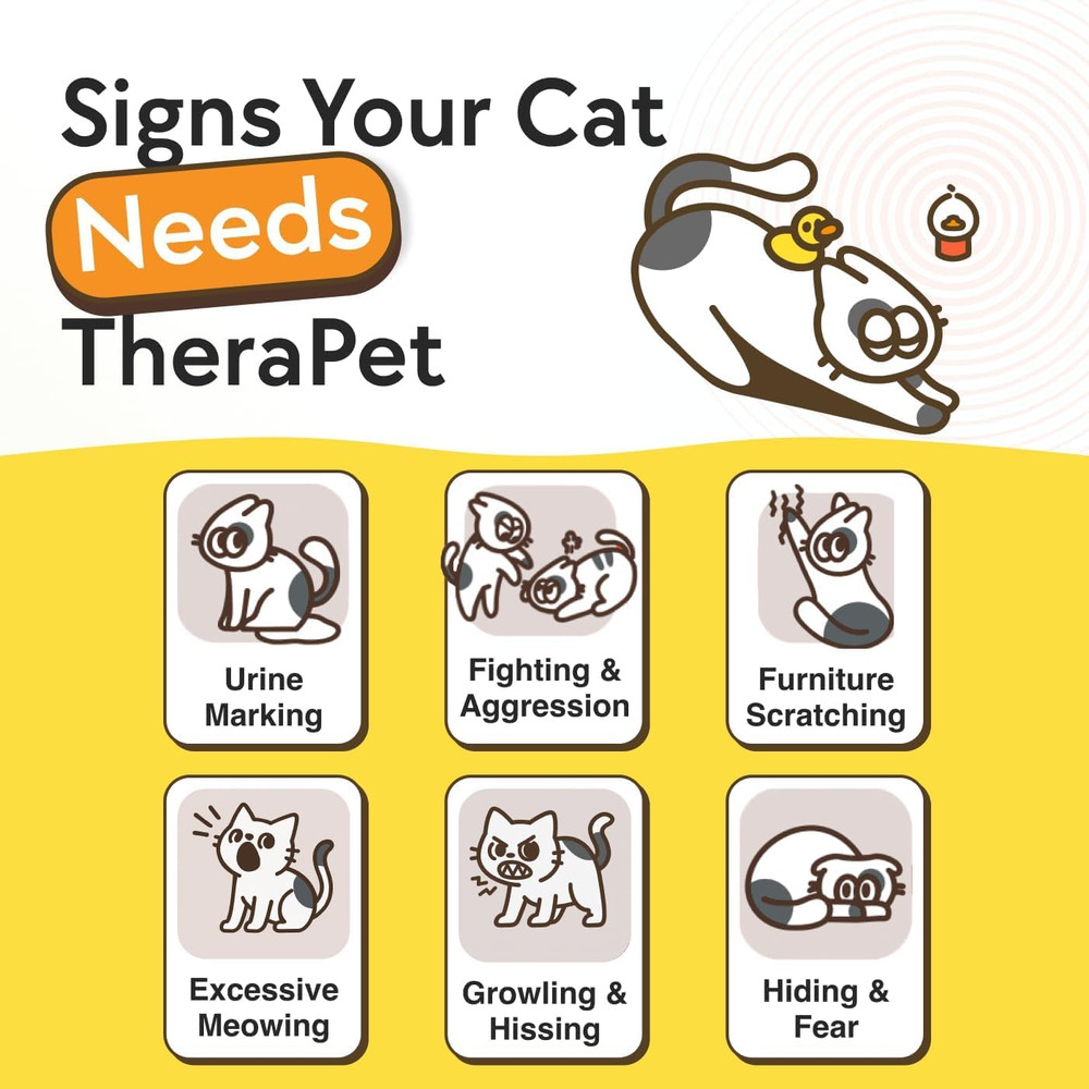 60-Day Cat Calming Diffuser - Cat Pheromone Diffuser for Stress, Pee Spraying, C