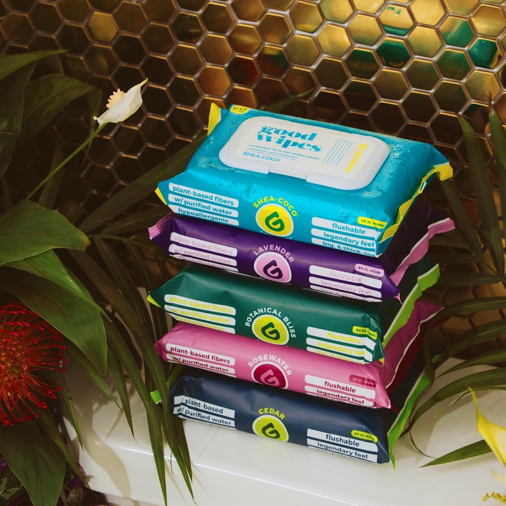 Flushable Butt Wipes - Vitamin E & Aloe - Sewer & Septic Safe - Extra Large A...