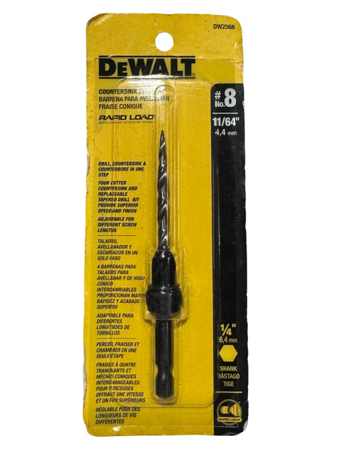 DEWALT #8 Countersink with 11/64" Drill Bit DW2568