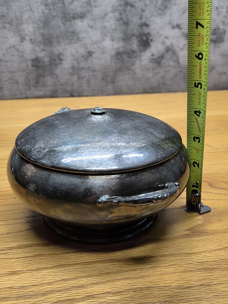 Wallace Silver Plate Covered Round Bowl Dish C 9864 Antique Silverplate