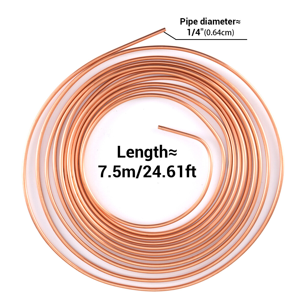 Brake Line Tubing Kit Copper Nickel 25 Ft Coil Roll 1/4'' OD with 16 Fittings
