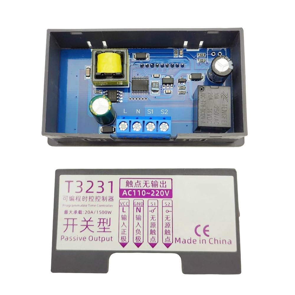 Timer Delay Relay 20A 1500W Programmable Time Controller Switch Type Timer Pa...