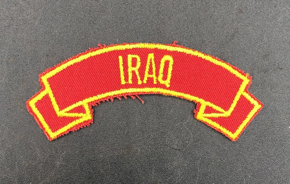 USMC Duty Assignment IRAQ Scroll Style Red & Yellow Patch