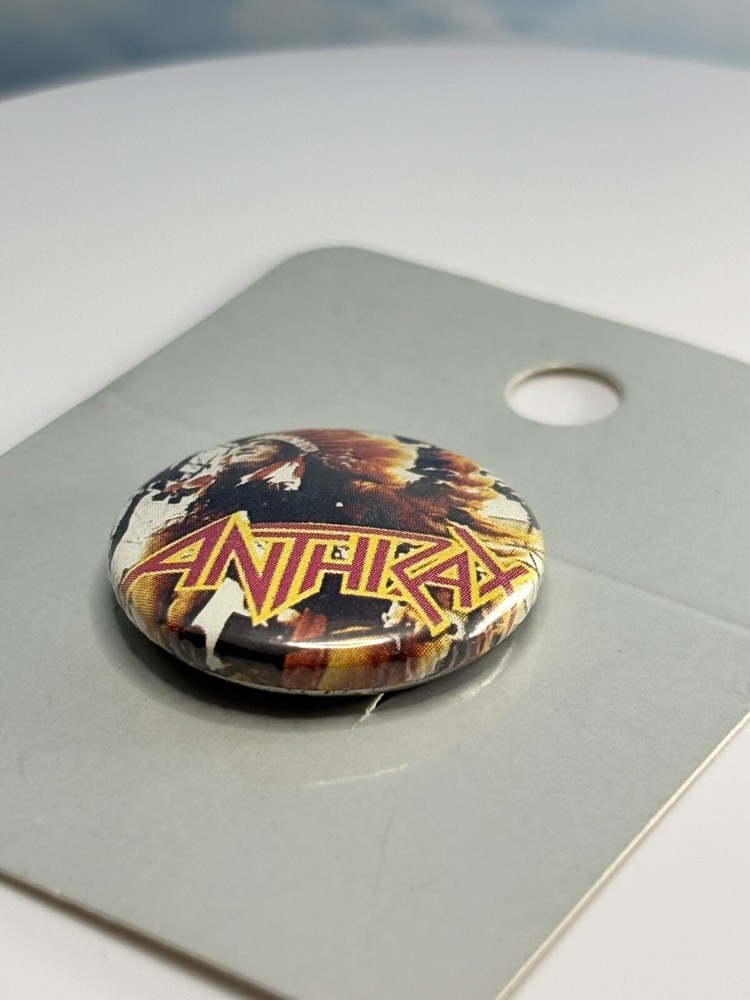 Vintage Anthrax Button Pin 1980s