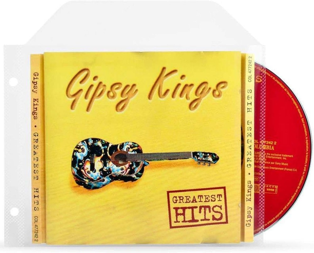 CD Storage Bundle Pack – 100 Transparent Protective CD Sleeves & 4 Black 2-Ring