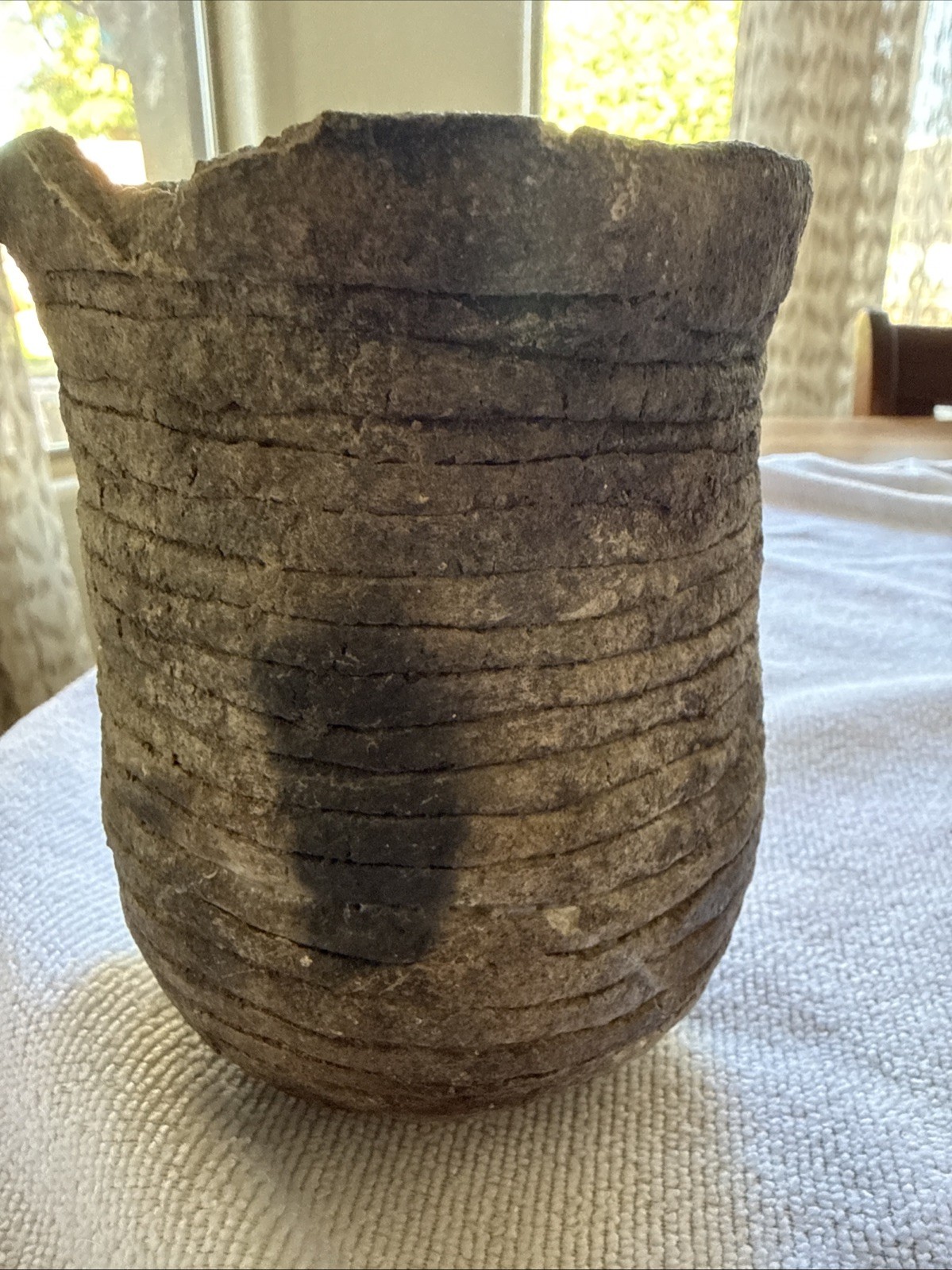 Pre- Historic Anasazi Corrugated Pottery Vessel
