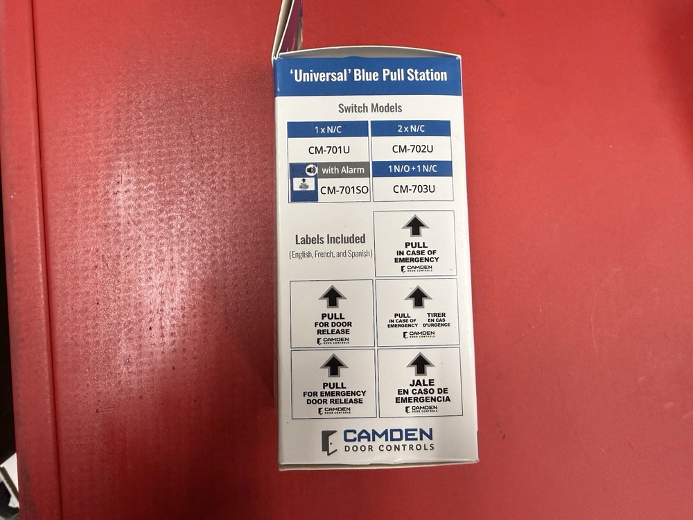 CAMDEN CM-701U UNIVERSAL BLUE PULL STATION (5 Message Labels)