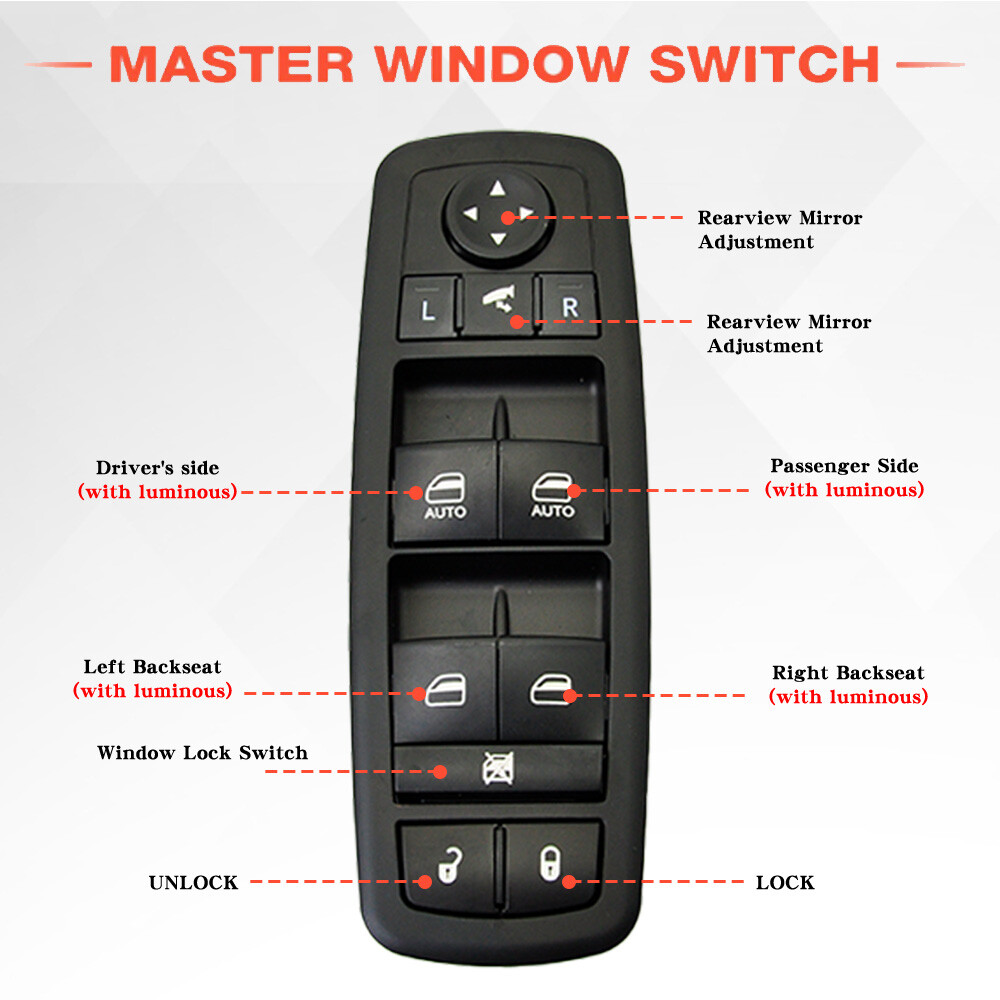 Front Driver Power Window Switch Master For 2013-2016 Dodge Ram 1500 2500 3500