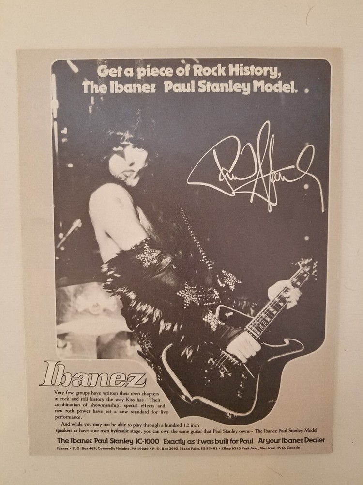 KISS Paul Stanley RARE Original Vintage Ibanez Model IC-1000 Standee Never Used