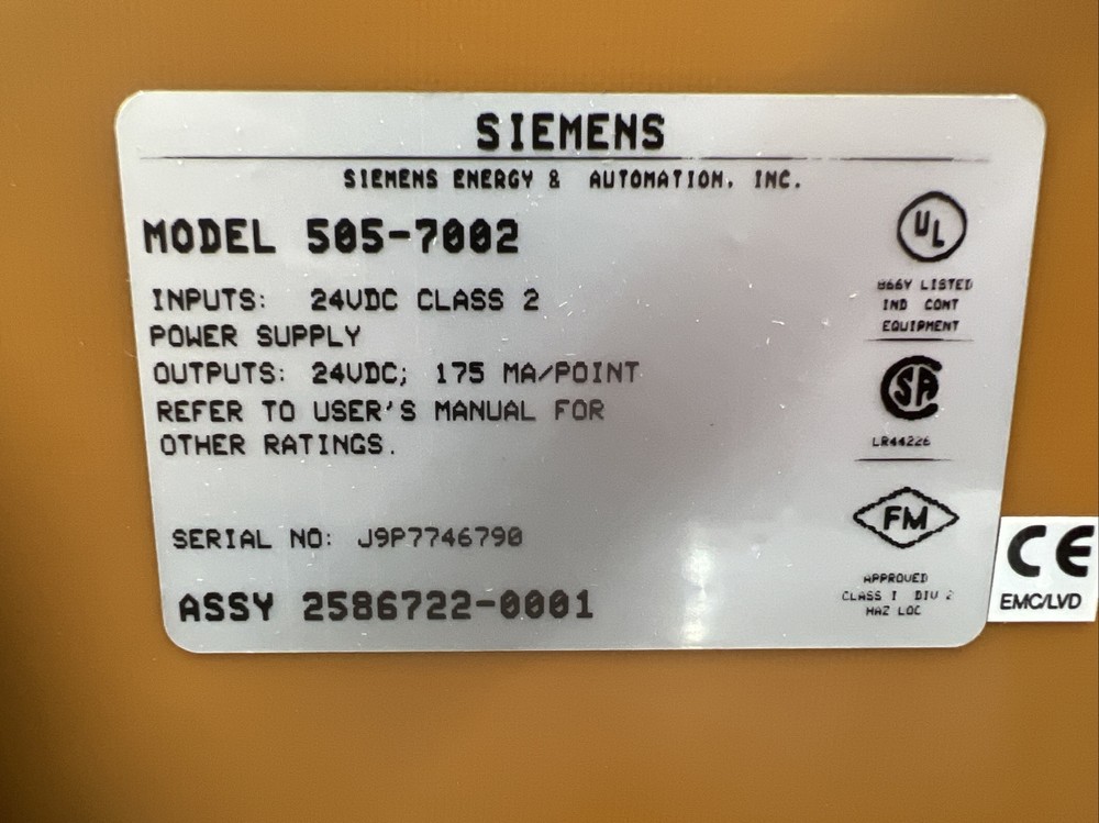 Siemens 505-7002 High Speed Counter/Encoder Used Surplus