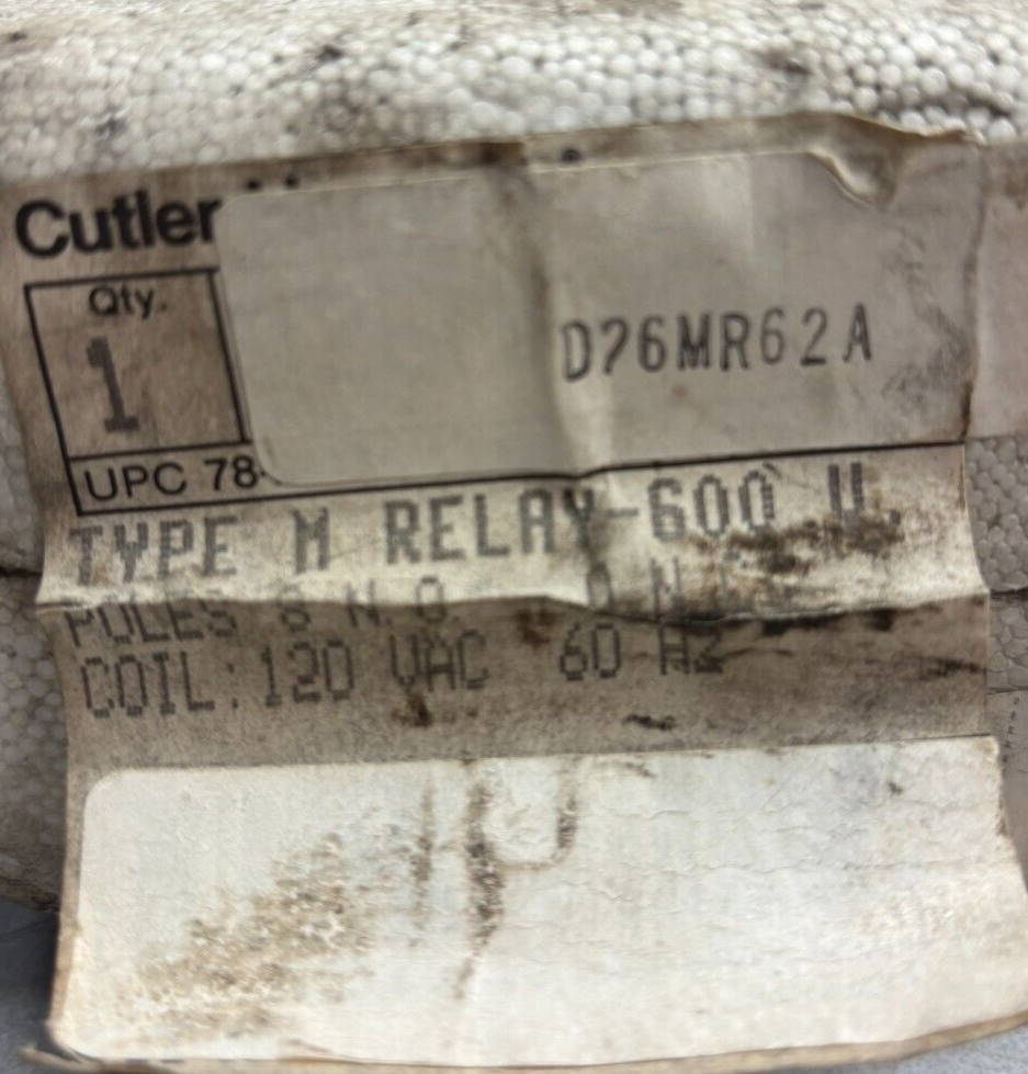 D26MR62A: RELAY, CUTLER HAMMER