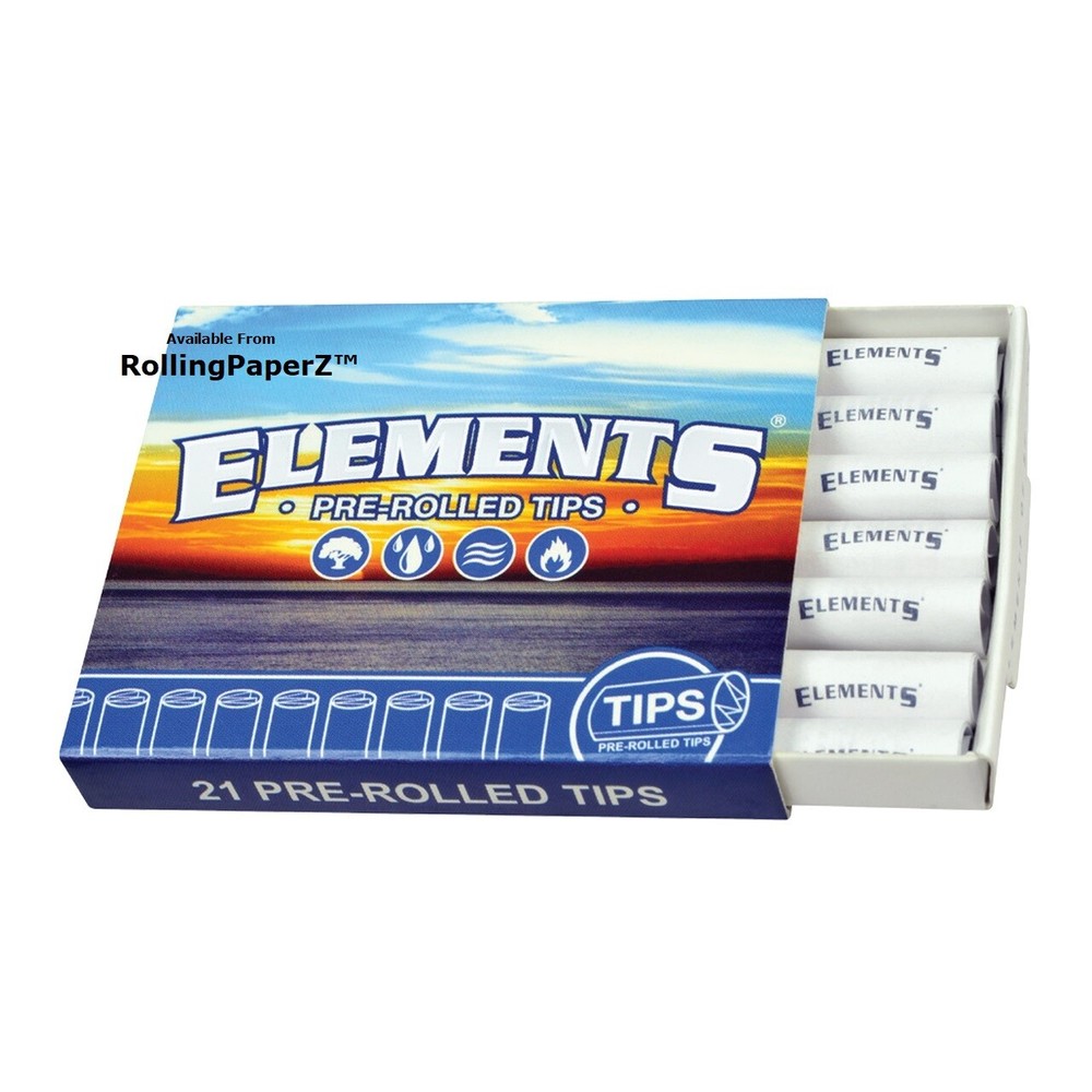 New! ELEMENTS Rolling Papers "PRE-ROLLED TIPS" - 4 PACKS/ 21 PER PACK /84 TOTAL