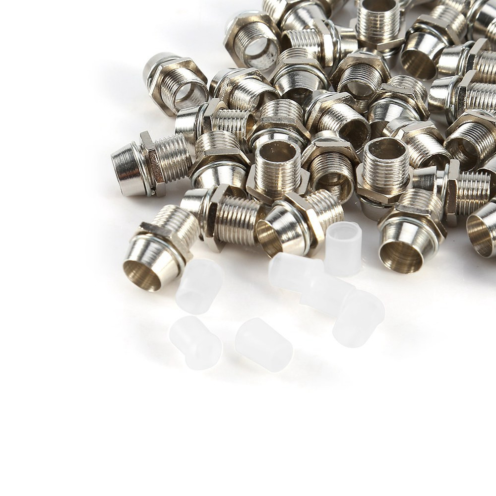 50 Pcs Silver Color 5mm LED Holders Panel Display Thread Mount Size 8mm❀