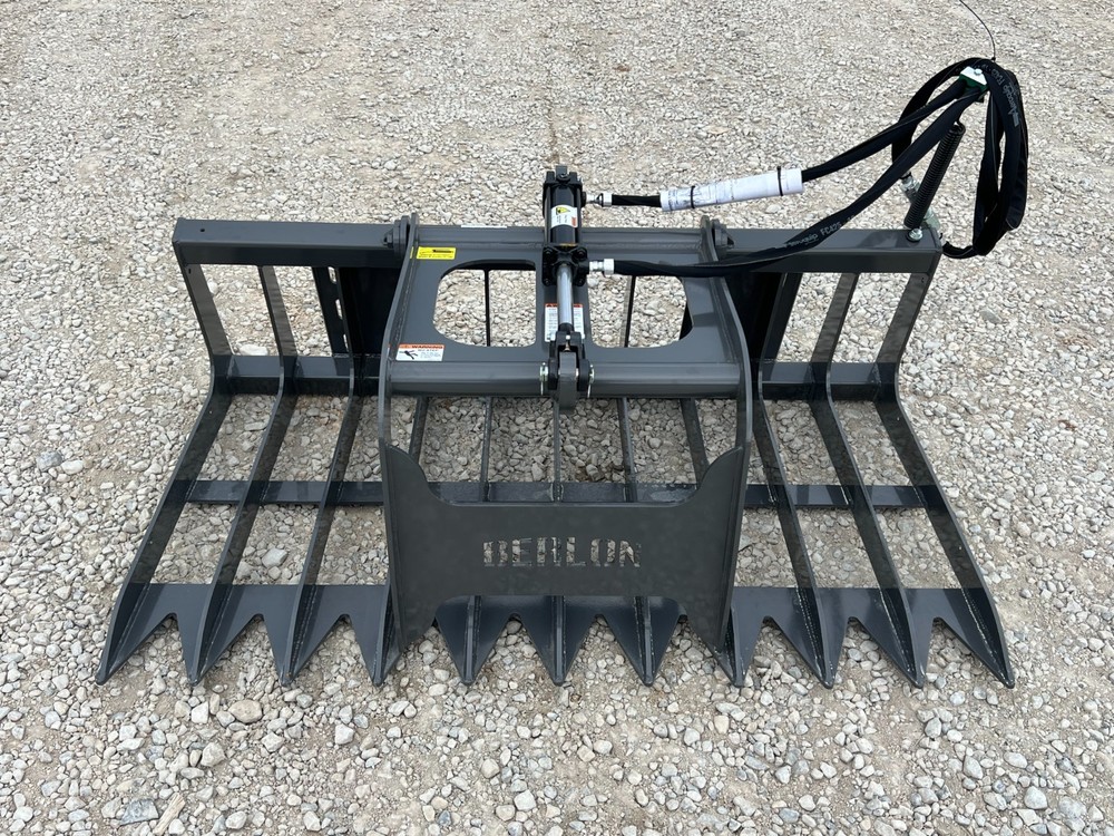 Berlon 66" Compact Tractor Root Brush Grapple Attachment Fits Skid Steer Loader