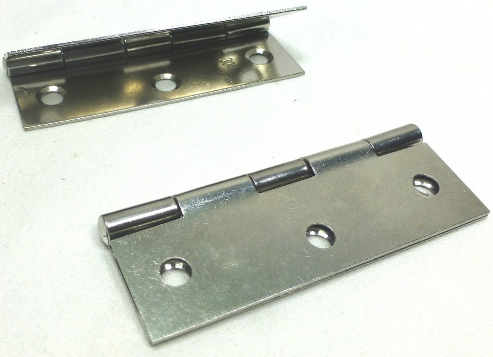 (2) Two Large Swing Hinges or Stay Hinges (Chromed)