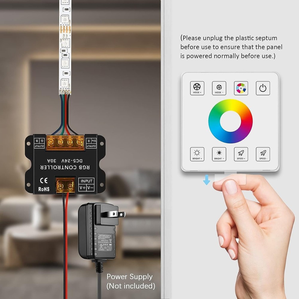 RF Touch Panel RGB LED Controller Kit RGB LED Strip Lights Controller