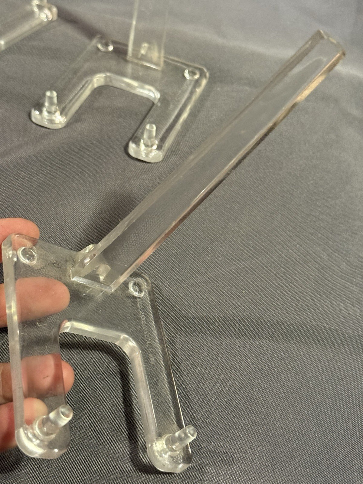 Lot of 5 Clear Acrylic Lucite Easel Plate Platter and Painting Display Stand