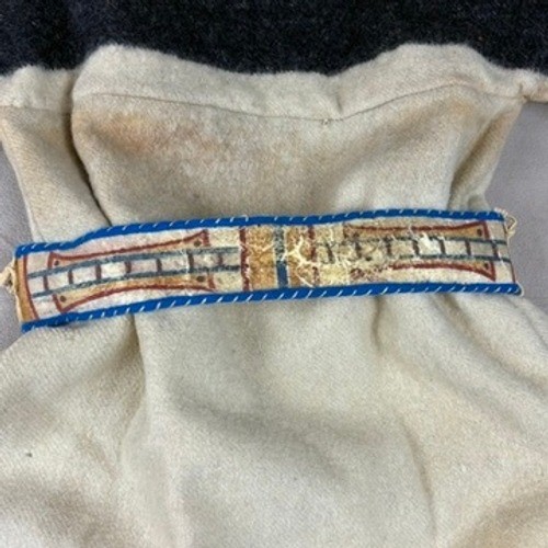 Crow Native American Wool Camp Dress Copper Buttons Parfleche Belt Antique 1890s