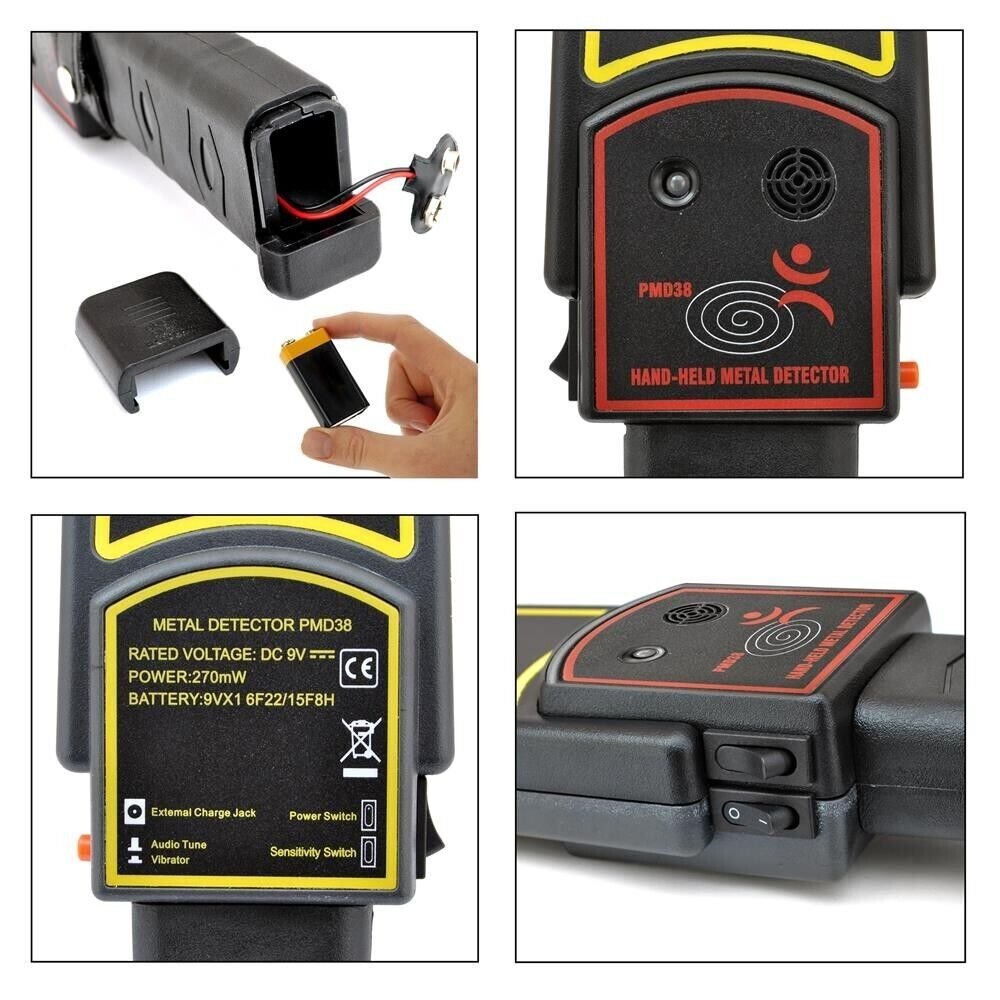 Pyle Handheld Metal Detector Wand Security Scanner w/ Adjustable Sensitivity