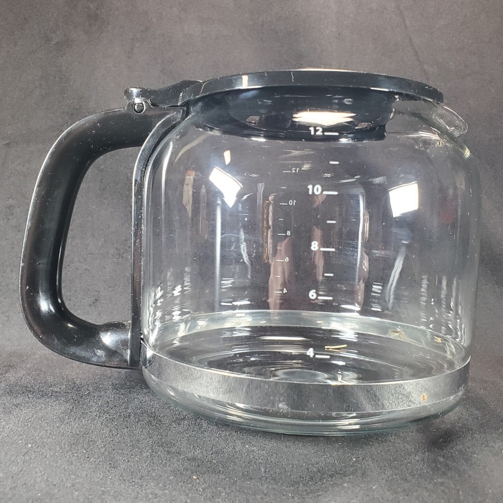 Glass Coffee Pot 12 Cups Black Lid Handle