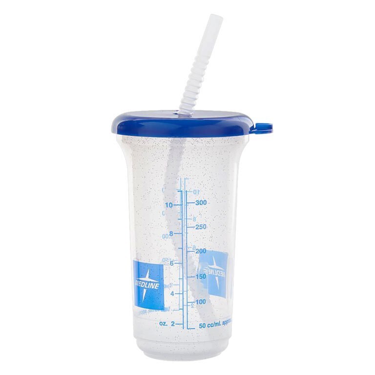 Carafe, Clear Sparkly, Graduated Straw, 16oz