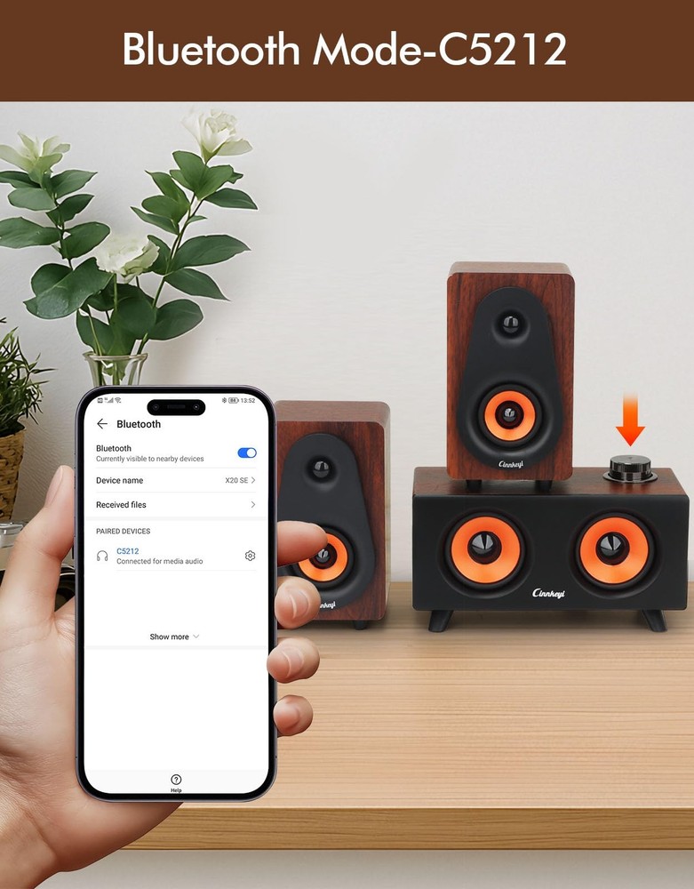 【2026 Update】 USB 2.1 Computer Speakers with Subwoofer, 3.5mm/USB Input Pc Sp...