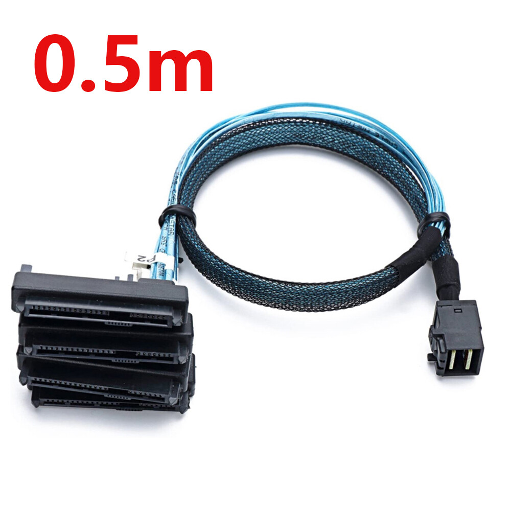 0.5m/1m Mini SAS HDD SFF-8643 to 4 SFF-8482 Connector with Power Port Hard Drive