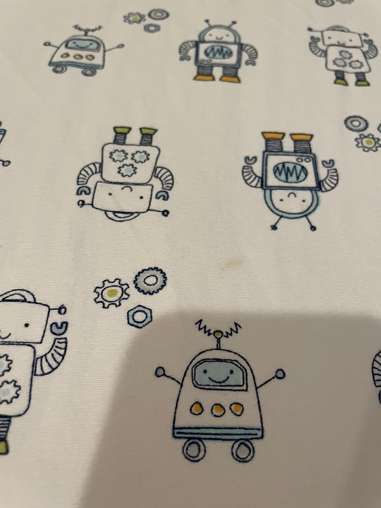 Cloud Island Robot Fitted Baby Crib Sheet